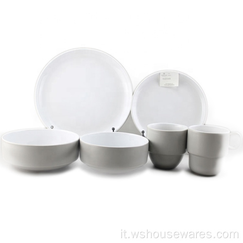 Set di cena in gres in ceramica